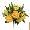Artificial 17-Head Peony & Herbaceous Peony Cluster Bouquet 53cm Cream White with Mixed Foliage for Full Bush Wedding Centerpiece Large Vase Decor Wholesale