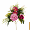 Artificial 8-Head Pompon Chrysanthemum Fan-Shaped Floral Stem 50cm Cream White with Wild Cosmos & Fern Foliage for Wedding Arch Aisle Filler Wild Garden Decor Wholesale