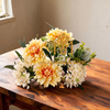 Artificial Mixed Dahlia & Pentagram Orchid Bouquet 7+5 Heads 44cm Faux Flower Bunch With Green Foliage for Wedding Centerpiece Bridal Arch Home Vase Decor Wholesale