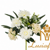 Artificial Mixed Dahlia & Pentagram Orchid Bouquet 7+5 Heads 44cm Faux Flower Bunch With Green Foliage for Wedding Centerpiece Bridal Arch Home Vase Decor Wholesale