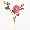 Real Touch Artificial Ranunculus Stem 3 Heads White Faux Flower with Buds for Home Wedding Floral Arrangement Wholesale