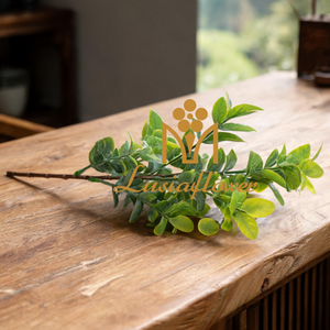 Artificial Round Leaf Eucalyptus Single Stem 38cm Faux Silver‑Green Eucalyptus Spray for Wedding Centerpiece Bridal Arch Home Vase Decor Wholesale