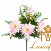 White Mixed Artificial Dahlia Flower Bouquet Faux Dahlia Bush With Assorted Greenery For Wedding Table Centerpiece Bridal Backdrop Home Party Event Decor Wholesale