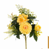 Artificial 8-Head Pompon Chrysanthemum Fan-Shaped Floral Stem 50cm Cream White with Wild Cosmos & Fern Foliage for Wedding Arch Aisle Filler Wild Garden Decor Wholesale