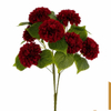 Artificial 9-Fork Pompon Chrysanthemum Bouquet Bunch 53cm Cream White Round Ball Flower with Broad Veined Foliage for Wedding Floral Filler Table Decor Wholesale