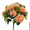 Artificial 17-Fork Pompon Mum & Hydrangea Bouquet Bunch 53cm Faux Cream White Mixed Flower with Green Foliage for Wedding Home Vase Decor Wholesale