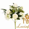 Artificial Mixed Rose & Pentagram Orchid Bouquet 7+5 Heads 44cm Faux Flower Bunch With Green Foliage for Wedding Centerpiece Bridal Arch Home Vase Decor Wholesale