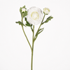 Real Touch Artificial Ranunculus Stem 3 Heads White Faux Flower with Buds for Home Wedding Floral Arrangement Wholesale
