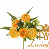 Artificial 7 Heads Chrysanthemum & 5-Petal Mini Orchid Mixed Bouquet 43cm Faux Cream White Floral Bush With Green Foliage for Wedding Centerpiece Home Vase Decor Wholesale