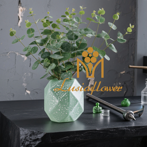 49cm Artificial Eucalyptus Leaf Bush Faux 4 Fork Eucalyptus Greenery Bouquet For Vase Arrangement Wedding Table Centerpiece Bridal Backdrop Home Party Event Decor Wholesale