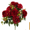 Artificial 15-Head No.21 Rose & Hydrangea Bouquet 61cm Cream White with Wild Flower Accents & Mixed Foliage for Tall Vase Garden Wedding Decor Wholesale