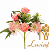 Artificial Mixed Rose & Pentagram Orchid Bouquet 7+5 Heads 44cm Faux Flower Bunch With Green Foliage for Wedding Centerpiece Bridal Arch Home Vase Decor Wholesale