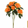 Artificial 9-Head Guocheng Rose Bouquet Bunch 55cm Cream White Mixed Semi-Open & Full Blooms with Dark Green Foliage for Wedding Floral Filler Home Vase Decor Wholesale