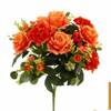 Artificial 15-Head No.21 Rose & Hydrangea Bouquet 61cm Cream White with Wild Flower Accents & Mixed Foliage for Tall Vase Garden Wedding Decor Wholesale