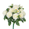 Artificial Silk Flower Bouquet Mixed Rose Dahlia Daisy with Green Leaves for Home Wedding Decor Wholesale
