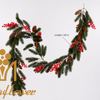 Artificial Pine Christmas Garland with Red Berries Pine Cones Flexible Evergreen Mantel Swag for Stair Railing Front Door Holiday Decor Wholesale