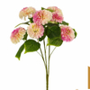 Artificial 9-Fork Pompon Chrysanthemum Bouquet Bunch 53cm Cream White Round Ball Flower with Broad Veined Foliage for Wedding Floral Filler Table Decor Wholesale