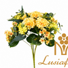 Artificial Ball Chrysanthemum Bouquet 15 Heads 57cm Mixed Faux Flower Bunch With Assorted Blooms & Green Foliage for Wedding Centerpiece Bridal Arch Home Vase Decor Wholesale