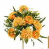 Artificial 12 Heads Chrysanthemum & Five-Point Small Orchid Bouquet 53cm Faux Cream White Mixed Flower Bunch with Assorted Green Foliage for Wedding Home Vase Decor Wholesale