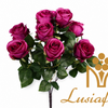 Artificial Spring Rose Bouquet 9 Heads 53cm Faux White Rose Flower Bunch With Green Leaves for Wedding Centerpiece Bridal Arch Home Vase Decor Wholesale