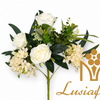 Artificial Mixed Rose & Pentagram Orchid Bouquet 7+5 Heads 44cm Faux Flower Bunch With Green Foliage for Wedding Centerpiece Bridal Arch Home Vase Decor Wholesale