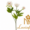 50cm White Pink Tipped Artificial Peony Single Stem Faux 3 Heads Peony Flower Branch For Vase Arrangement Wedding Table Centerpiece Bridal Backdrop Home Party Event Decor Wholesale