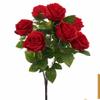 Artificial 7-Head Guocheng Rose Bouquet Bunch 52cm Pink Champagne Gradient with Brown Woody Stems & Serrated Foliage for Romantic Wedding Home Vase Decor Wholesale