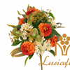 Artificial 12 Heads Chrysanthemum Half Bouquet Stem 54cm Faux Dusty Apricot Pink Ball Dahlia Mix with White Blooms & Autumn Foliage for Rustic Wedding Home Vase Decor Wholesale