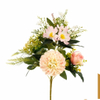 Artificial 8-Head Pompon Chrysanthemum Fan-Shaped Floral Stem 50cm Cream White with Wild Cosmos & Fern Foliage for Wedding Arch Aisle Filler Wild Garden Decor Wholesale