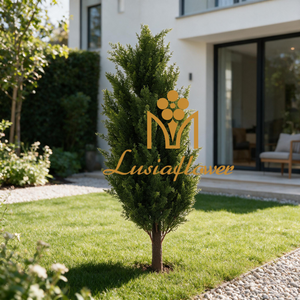 Artificial Cedar Cypress Topiary Tree 93cm with Ground Spike Faux Outdoor Evergreen Tree for Porch Garden Entryway Decor Wholesale