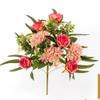 Artificial 12 Heads Rose & Five-Point Small Orchid Bouquet 53cm Faux Cream White Mixed Flower Bunch with Assorted Green Foliage for Wedding Home Vase Decor Wholesale