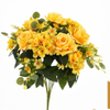 Artificial 15-Head No.21 Rose & Hydrangea Bouquet 61cm Cream White with Wild Flower Accents & Mixed Foliage for Tall Vase Garden Wedding Decor Wholesale