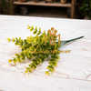 Artificial 5 Fork Mini Eucalyptus Leaf Bush 35cm Faux Green Eucalyptus Greenery Spray for Wedding Bouquet Filler Home Vase Decor Wholesale