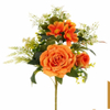 Artificial 8-Head No.10 Rose Fan-Shaped Floral Stem 50cm Cream White with Wild Cosmos & Fern Foliage for Wedding Arch Aisle Filler Wild Garden Decor Wholesale
