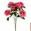 Artificial 9-Head Guocheng Rose Bouquet Bunch 55cm Cream White Mixed Semi-Open & Full Blooms with Dark Green Foliage for Wedding Floral Filler Home Vase Decor Wholesale