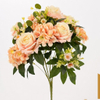 Artificial 15-Head No.21 Rose & Hydrangea Bouquet 61cm Cream White with Wild Flower Accents & Mixed Foliage for Tall Vase Garden Wedding Decor Wholesale