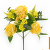 Artificial 7-Fork Peony Fan-Shaped Floral Stem 45cm Cream White with Pink-Centered Blossoms & Eucalyptus Foliage for Wedding Aisle Filler Table Vase Decor Wholesale