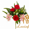 Artificial Mixed Rose & Pentagram Orchid Bouquet 7+5 Heads 44cm Faux Flower Bunch With Green Foliage for Wedding Centerpiece Bridal Arch Home Vase Decor Wholesale
