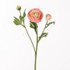Real Touch Artificial Ranunculus Stem 3 Heads White Faux Flower with Buds for Home Wedding Floral Arrangement Wholesale