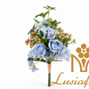 All White Mixed Artificial Flower Bouquet Rose Hydrangea Foliage Bound Bush For Wedding Table Centerpiece Bridal Backdrop Home Party Event Decor Wholesale