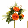 Artificial 8-Head Pompon Chrysanthemum Fan-Shaped Floral Stem 50cm Cream White with Wild Cosmos & Fern Foliage for Wedding Arch Aisle Filler Wild Garden Decor Wholesale