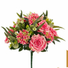 Artificial 17-Head No.10 Rose Bouquet Bunch 53cm Cream White with Small Flower Clusters & Mixed Long Foliage for Full Bush Wedding Centerpiece Large Vase Decor Wholesale