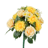Artificial Silk Flower Bouquet Mixed Rose Dahlia Daisy with Green Leaves for Home Wedding Decor Wholesale