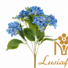 Artificial 6 Fork Hydrangea Flower Bouquet 42cm Faux White Hydrangea Bush With Green Leaves for Wedding Centerpiece Home Vase Decor Wholesale