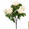 Artificial 7-Head Guocheng Rose Bouquet Bunch 52cm Pink Champagne Gradient with Brown Woody Stems & Serrated Foliage for Romantic Wedding Home Vase Decor Wholesale