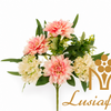 Artificial Mixed Dahlia & Pentagram Orchid Bouquet 7+5 Heads 44cm Faux Flower Bunch With Green Foliage for Wedding Centerpiece Bridal Arch Home Vase Decor Wholesale