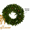 Artificial Cedar Wreath with Pine Cones & White Mini Flowers Green Evergreen Front Door Wreath Farmhouse Christmas Year Round Wall Decor Wholesale