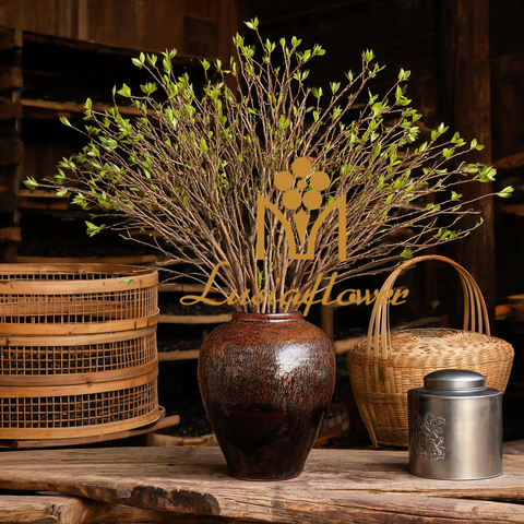 Artificial Dry Twig With Green Sprout Bud Faux Natural Branch Bendable Stem For Floor Vase Arrangement Home Hotel Window Wedding Event Decor Wholesale