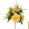 Artificial 8-Head No.10 Rose Fan-Shaped Floral Stem 50cm Cream White with Wild Cosmos & Fern Foliage for Wedding Arch Aisle Filler Wild Garden Decor Wholesale