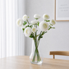Real Touch Artificial Ranunculus Stem 3 Heads White Faux Flower with Buds for Home Wedding Floral Arrangement Wholesale